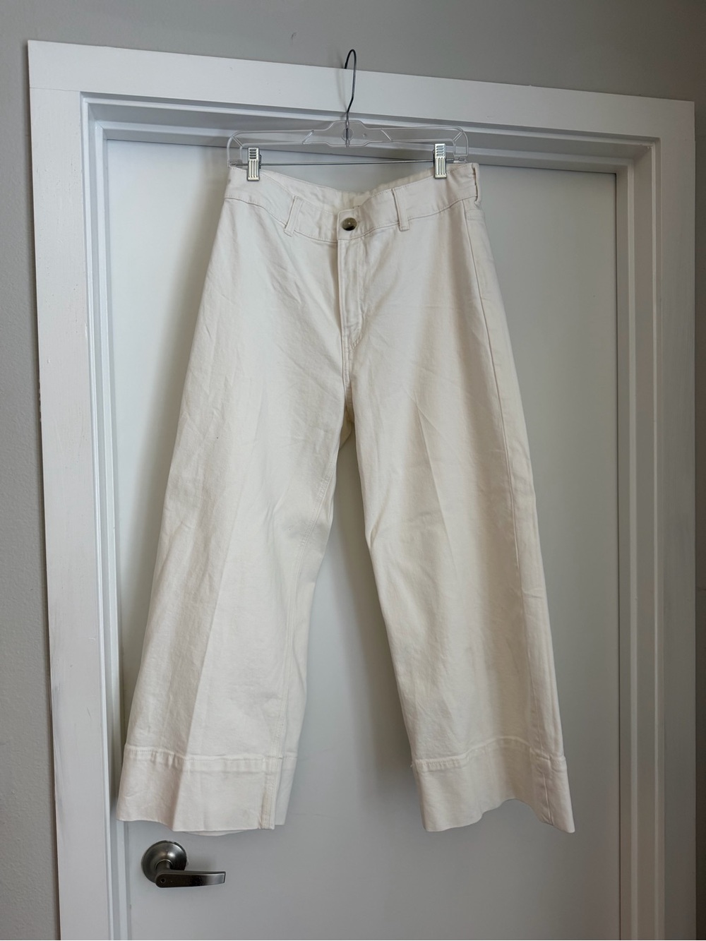 H&M Cream Wide-Leg Chinos